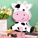 Aoriher Cow Piata with Blindfold and Bat, Farm Animal Theme Birthday Party Supplies Cow Piata for Birthday Party Favors Decor, 16 x 12 x 3.2 Inch