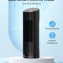 Abolee Tower Fan, 23ft/s Desk Fan with Remote, 70° Oscillating, Standing Table Fan with 4 Speeds, 4 Modes, 12Timer, 2026 New 13'' Bladeless Fan for Bedroom Office, Home