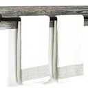 2 Pcs MyGift Realistic Metal Pipe Bathroom Towel Bar with Rustic Torched Solid Wood Wall Mount Industrial Bathroom Fixtures Hanging Towel Rack