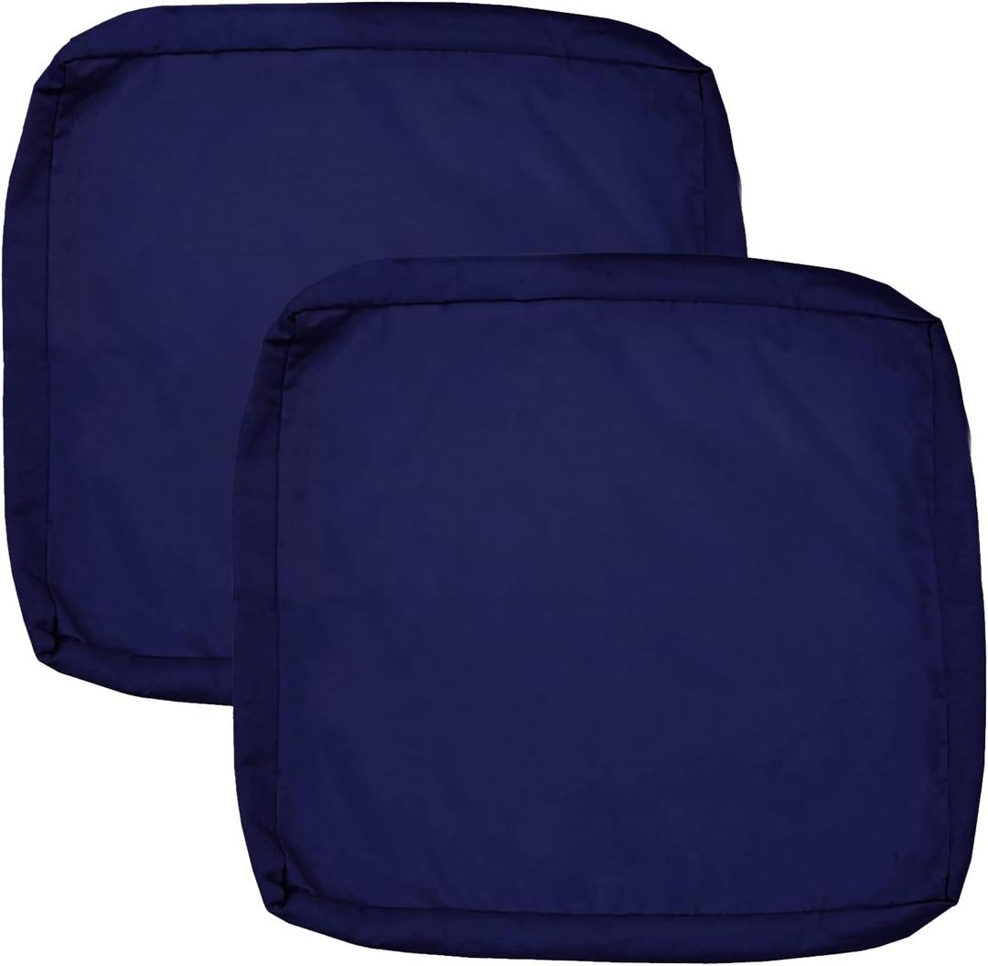 Oslimea Outdoor Cushion Covers Replacement 24x24 Waterproof Patio Furniture Cushion Seat Cover 2 Pack Removable Chair Pads Cover for Deep Seat Back Cushion, Blue