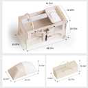 4 in 1 Baby Bassinet,Pack and Play,Bedside Crib Sleeper,Baby Bassinets Bedside Sleeper with Diaper Changer, Mosquito Net,Bottom Storage and Toy Bar for Newborn to Toddles (Beige)