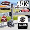 Upgraded 2000 lbs Boat Trailer Jack with 8" Dual Wheels- Heavy Duty Boat Trailer Tongue Jack with Improved Ergonomic Handle, Swivel Boat Trailer Jack for 2.4"-5.5" Trailer Tongues, 12" Lift