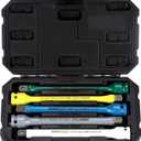 1/2" Drive Torque Limiting Extension Bar Set, 5-Piece Impact Torque Limiter Set with 8 Inch Color-Coded CR-MO Torque Sticks 65 to 140 Ft-Lbs for Locking Lug Nuts
