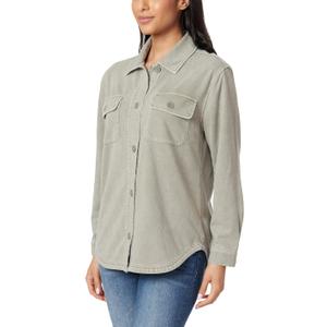 WallFlower Casual Fleece and Plaid Shackets Jackets Juniors for Women, Soft Button-Down, Vetiver, X-Large (XL)