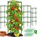 4 Pack Square Tomato Cages for Garden, 60 Inch Adjustable Tomato Stakes, Metal Tomato Trellis, Garden Plant Support for Potted Climbing Plants, Vegetables Flowers Fruits, Raised Garden Bed