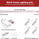 4-Light LED Track Lighting Kit with 3.3FT H Type Track Lighting Rails and Floating Canopy Connector, Modern Kitchen GU10 Track Lighting Fixtures Ceiling Spot Light, White (No Bulbs)