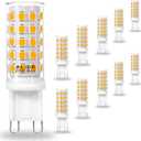 ALIDE G9 Led Bulbs 5W Replace 50 Watt 60 Watt Halogen Equivalent,2700K Soft Warm White, AC120V T4 G9 Bi-pin Led Bulbs for Chandelier Lighting,550LM,10Pack, Non-dimmable