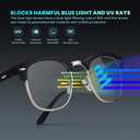 Racico Computer Blue Light Blocking Glasses Blue Light Glasses Men Women, Anti Blu-Ray Clear Gaming Glasses Lenses (A1 Mattle Black/Tea/Clear)