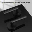 Goldenwarm Black Door Handles Dummy, Matte Black Door Handle Zinc Alloy, No-Turning Dummy Door Levers for Closet Hallway(6 Pieces/3 Pack)