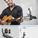 Guitar Phone Holder, [Strong Metal Clip] Guitar Phone Mount for Electric Guitar, Ukulele, Bass, Mandolin, Banjo, Sitar, Compatible with iPhone 16 Pro Max, Galaxy and All 4-7" Smartphone