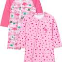 2 Pack Toddler Baby Girls One Piece Rash Guards Baby Kid UPF 50+ Long-Sleeve Dry Fit Zip Swimsuit for Summer Beach (18-24 Months)