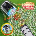 Belemar Upgraded Bubble Machine with Remote Control, Automatic Rotation & RGB Lights, 1800mAh Rechargeable Battery, Type-C Charge, Bubble Maker for Kids, Weddings, Birthday Parties, Outdoor Activities