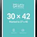 30 x 42 Poster Frame Black, Display Pictures 27x40 with Mat or 30x42 Without Mat, Stable and Sturdy Picture Frame and Polished Plexiglass, Horizontal and Vertical Format of The Wall（1 Pack）