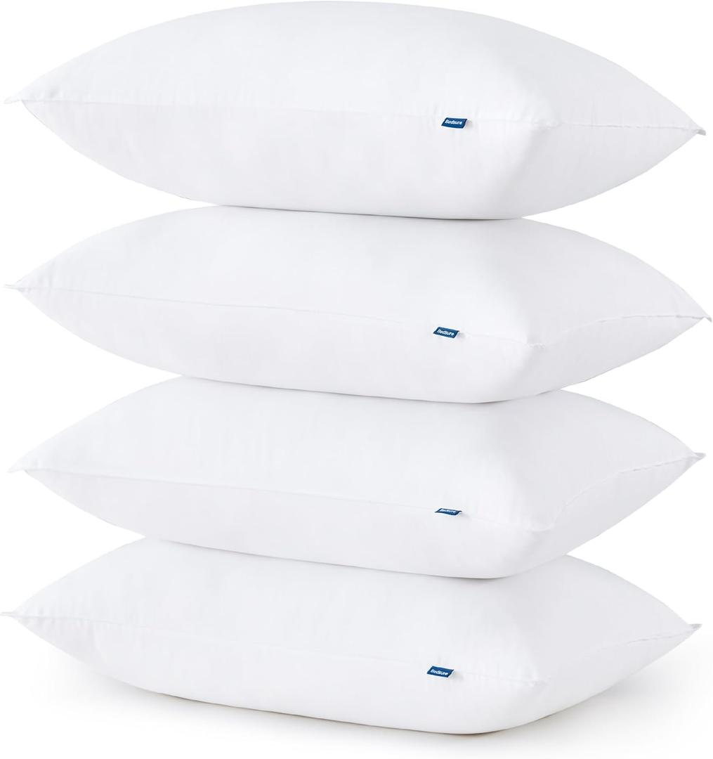 Bedsure Soft Pillows Queen Size, Set of 4 - Fluffy Bed Pillows 4 Pack for Sleeping, Soft and Supportive, Hotel Quality, Original Down Alternative Filling for Side, Back Sleepers