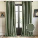 StangH Sage Green Velvet Curtains 84 inches Nursery Bedroom Privacy Window Drapes Embossed Line Gorgeous Home Decor for Living Room Dining Room, W52 x L84, 2 Panels