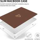 Seorsok Compatible with MacBook Air 13 Inch Case 2020 2019 2018 Release A1932 A2179 M1 A2337 Touch ID, Gold&Cute Heart Pattern Plastic Hard Shell Case with Keyboard Cover,Dark Brown