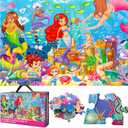 QUOKKA Giant Floor Puzzles for Kids Ages 4-6 - 2x3 Feet Extra-Thick 48 Pieces Toddler Puzzle Ages 3-5  Mermaid Educational Activity for Boys Girls  Premium Box with Sturdy Handle & Magnetic Closure