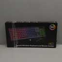 Wireless Keyboard and Mouse Combo, RGB Backlit, Rechargeable & Light Up Letters, FullSize, Soft Typing, Sleep Mode, 2.4GHz Quiet Keyboard Set for Mac, Windows, Laptop, PC, Trueque KM42Pro (Black)