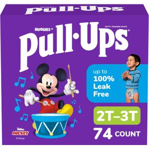 Pull-Ups Boys' Potty Training Pants, Size 2T-3T Training Underwear (16-34 lbs), 74 Count Pull-Ups Boys' Potty Training Pants, Size 2T-3T Training Underwear (16-34 lbs), 74 Count