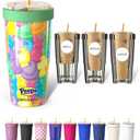 Frost Buddy Togo Buddy 30 oz Stainless Steel Vacuum Insulated Tumbler To Go Coffee Cup – Iced Coffee Cups, Iced Coffee Sleeve, Travel Mug, Thermal Cup for Hot & Cold Drinks, Dunkin Cup (Party Peeps)