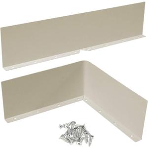 2Pcs 13.78" Rain Gutter Valley Splash Guards, Aluminum Gutter Splash Guard Straight & Bent Style 2 in 1, Roof Valley Splash Shield Gutter Guard Corner Bent Valley Splash Guards, Almond
