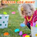 Aviski 96Pcs 3.15inch Colorful Easter Plastic Eggs for Kids Egg Hunt Basket Bag Empty Stuffers Fillers with 2pcs Cute Non Woven Bags, Toys Filling Treats and Easter Theme Party Supplies Favor