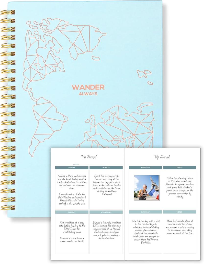 Lamare Travel Journal For Women - Cute Travel Notebook, Bucketlist, Roadtrip & Vacation Planner  Great and Fun Undated Adventure Planner 2025 Gift for Women