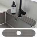 Kitchen Faucet Absorbent Mat, Dark Gray Diatomite Splash Guard for Sink Faucet, Faucet Mat for Kitchen Sink, Diatomaceous Earth Fast Drying Stone Sink Tray,Quick-Drying Water Absorbing Stone Tray (24" x 4")