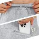 NORTHYARD Men's Cotton Athletic Jogger Sweatpants with Zipper Pockets Running Workout Gym Tapered Pants Comfy Lounge Pants (Gray, XXXL)