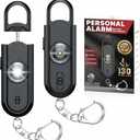 Personal Safety Alarm Keychain for Women 2PCS -130 dB Loud Siren with SOS Strobe Light, Flashlight, Double Speakers, Safe Defense Key Chain for Girls Kids Elders Emergency Call