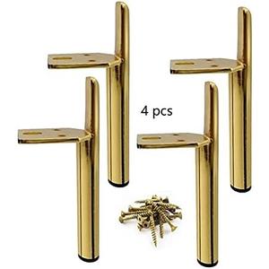 Metal Furniture Legs Gold Heavy Duty Foot with Rubber Pads for Coffee Table Bench Couch Dresser Desk TV Cabinet Cupboard Replacement DIY Support Feet Set of 4 (Size : 5 inch/13cm)