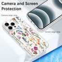 KANGHAR Magnetic Made for iPhone 16 Pro Case Clear Compatible with MagSafe Flowers Floral Pattern Soft TPU Bumper Shockproof Anti-Scratch Phone Cover for iPhone 16 Pro Cases(B)