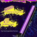 YQNLIFA 5000mAh Rechargeable Black Light Bar, Battery Powered Black Lights for Glow Party, Cordless Blacklight Strip for Halloween Decorations, Fluorescent Poster, Body Paint, Uranium Glass, 2 Pack