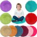 10 Pack Kids Crazy Carpet Circle Seats 16 Inch Round Floor Mat Kids Floor Cushions Soft Colorful Educational Classroom Rug for School Home Group Activity Learning Marker Playing Areas