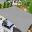 AsterOutdoor Sun Shade Sail Rectangle 6' x 10' UV Block Canopy for Patio Backyard Lawn Garden Outdoor Activities, Gray