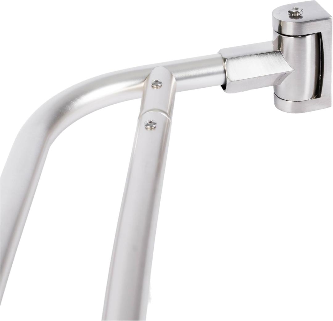 JS Jackson Supplies Double Curved Shower Rod, Metal Construction, Adjustable Between 44 to 70 Inches, Aluminum Rods and Zinc Mounting Hardware, Quality Modern Bathware, Brushed Nickel Finish