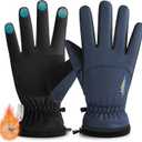 rivmount Kids Ski Gloves Touchscreen Waterproof Warm for Boy Girl Youth Outdoor Skiing Cycling Snow Winter (M(6-8Y), Blue)