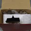 GUOER 4 Pack Snowflake Christmas Stocking Holder Set for Mantle Christmas Decorations Mantle Fireplace Topper-Snowman Reindeer and Christmas Tree Hangers Decorative Metal Hanger (Red Rhinestone)