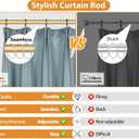 TONIAL 3/4 Inch Bay Window Curtain Rods, 36 to 72 Inch Center Rod for window 24 to 68 Inch, 20 to 36 Inch Side Rod for window 16 to 32 Inch, Decoratice Drapery Rods with Small Cap Finial, Antique Gold