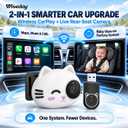 2-in-1 Baby Car Camera&Wireless CarPlay Adapter,1080P Car Seat Baby Monitor
