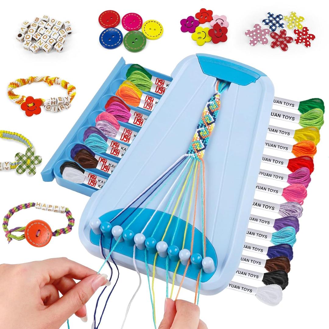 Bracelet Making Kit for Girls - Friendship Bracelet Kit - Christmas Gifts for Ages 6 7 8 9 10 11 12 Year Old Girl Birthday Gifts, Arts and Crafts for Kids Ages 8-12 Teen String Bracelets DIY Maker (Blue)