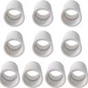 White PVC Pipe Coupling Adapter, 1 inch Socket x Socket, Sch40 PVC Coupling, Straight Pressure Pipe Fittings, 10 Pack