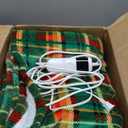 Electric Blanket Heated Throw, Soft Flannel 50"x60" Plaid Heating Blanket with 8 Hours Auto Off 10 Fast Heating Levels Machine Washable Sherpa Heated Blanket with Overheating Protection (Green)