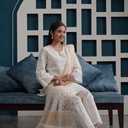 Chikankari Kurtis for Women Pakistani Salwar Kameez Suit Set Indian Dresses White Kurti Pant & Dupatta Set