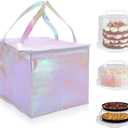 Foldable Tall Cake Carrier with Portable Insulated Bag(Lightweight), 10in x 8.5in