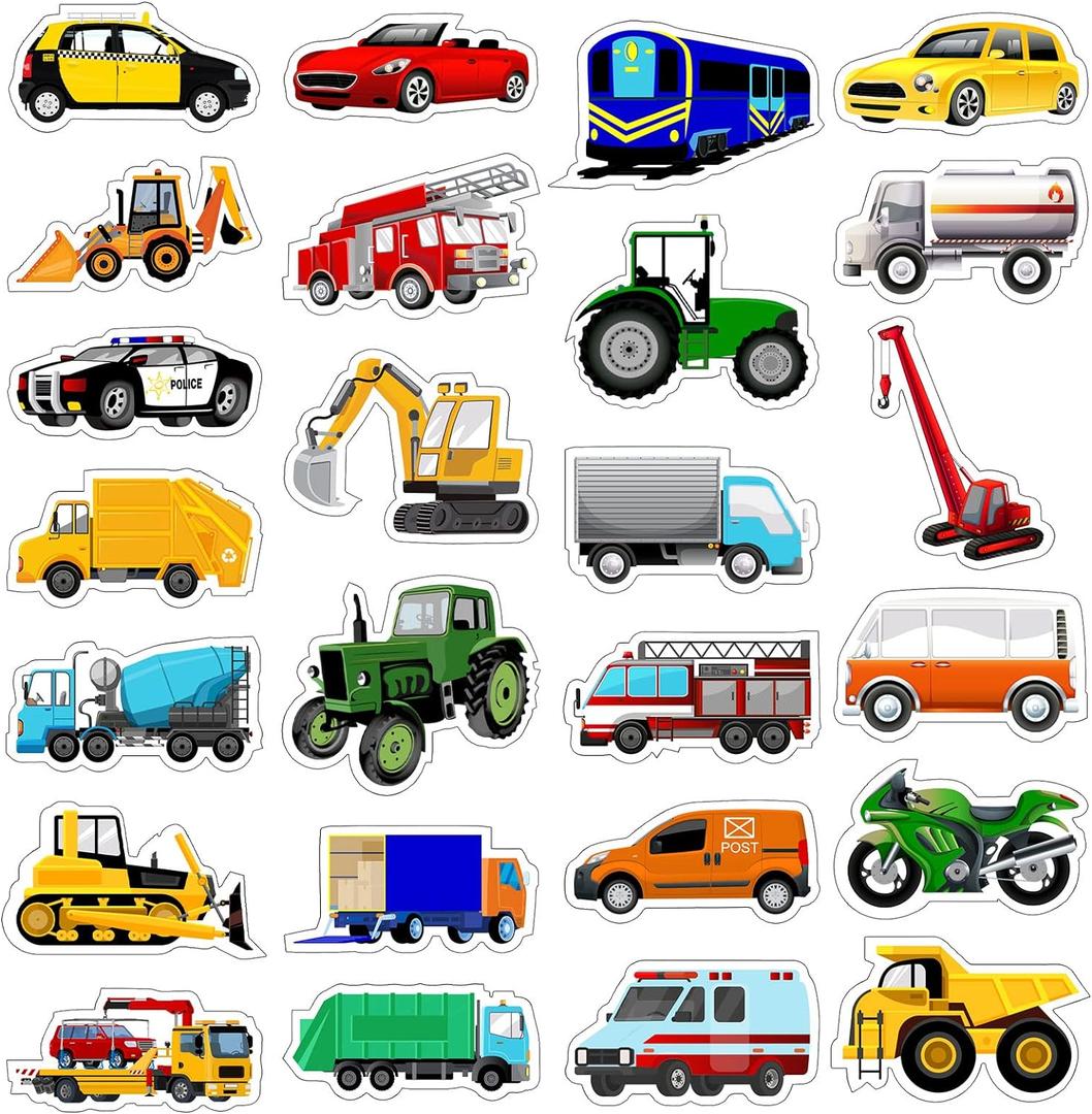 500 Pcs Truck Cartransportation Stickers for Kids Boys Construction Stickers for Toddler Teens Art Toys for Crafts with Trucks Car (Vehicle)