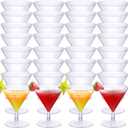 Boao 100 Pcs Plastic Martini Glasses 2 oz Disposable Martini Glasses Bulk Unbreakable Mini Margarita Cups Cocktail Dessert Parfait Cups for Wedding Events Party Bowl Wine Ice Cream (Clear,Classic)