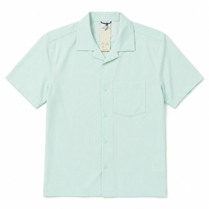 All in Motion Cotton Linen Short-Sleeve Shirt Mint, Medium