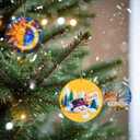 2 x 'Smile' Snowman Ornament for Christmas & Thanksgiving Ornaments, Cheerful Holiday Tree Decoration, Fun & Silly Acrylic Keepsake Gift for Kids, Family, Friends.