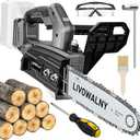 Cordless Chainsaw for Dewalt 20v Battery12" Chain Saw Oil Lubrication System with Security Lock - LIVOWALNY Handheld Electric Chainsaw for Wood Cutting,Tree Trimming Branches (No Battery) (12" 2000W Brushless Motor)